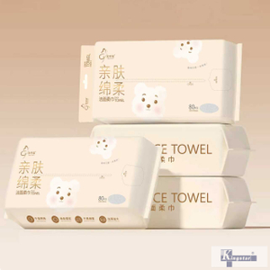 フェイシャルクレンジングワイプ、80枚、パールテクスチャー、200x180mm